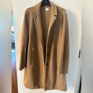 J. Crew Women’s topcoat in camel color.  Wool blend, worn once, size 20.
